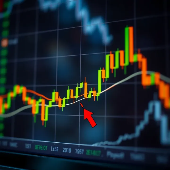 Illustration of Fibonacci ratios with overlay on stock price movement highlighting key retracement points