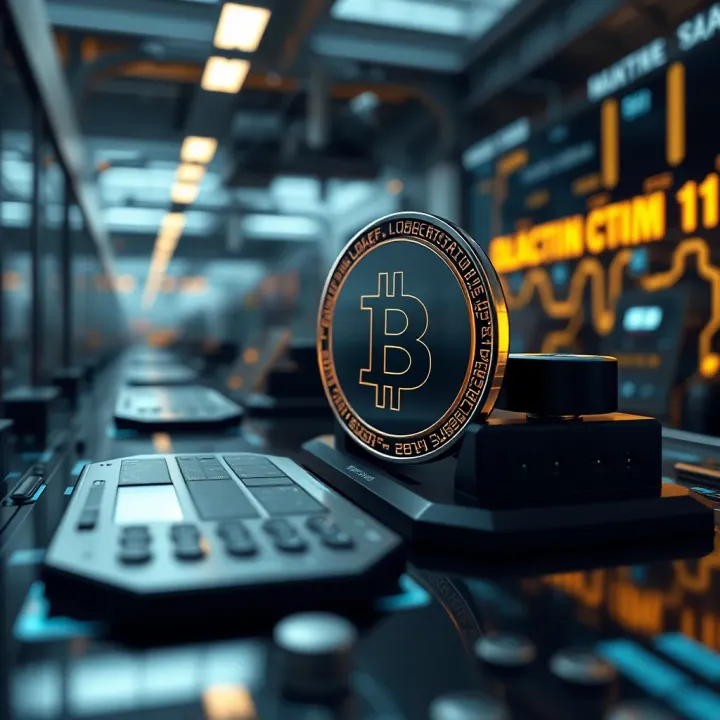 Visualization of futuristic blockchain technology and digital currency adoption