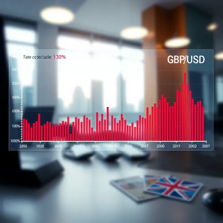 Graph depicting GBP/USD exchange rate trends influenced by economic indicators