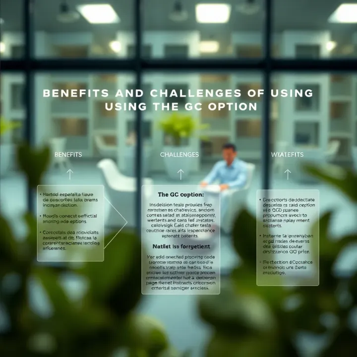 Benefits and Challenges of Using the GC Option Illustrative diagram showing the benefits and challenges of utilizing the GC option for decision making