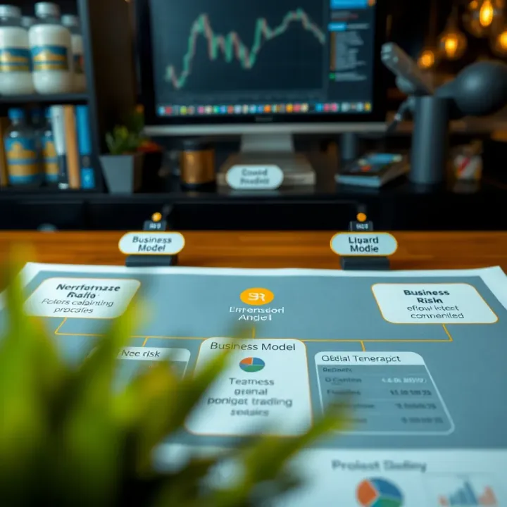 Diagram showing business model components and risk factors associated with gold trading companies