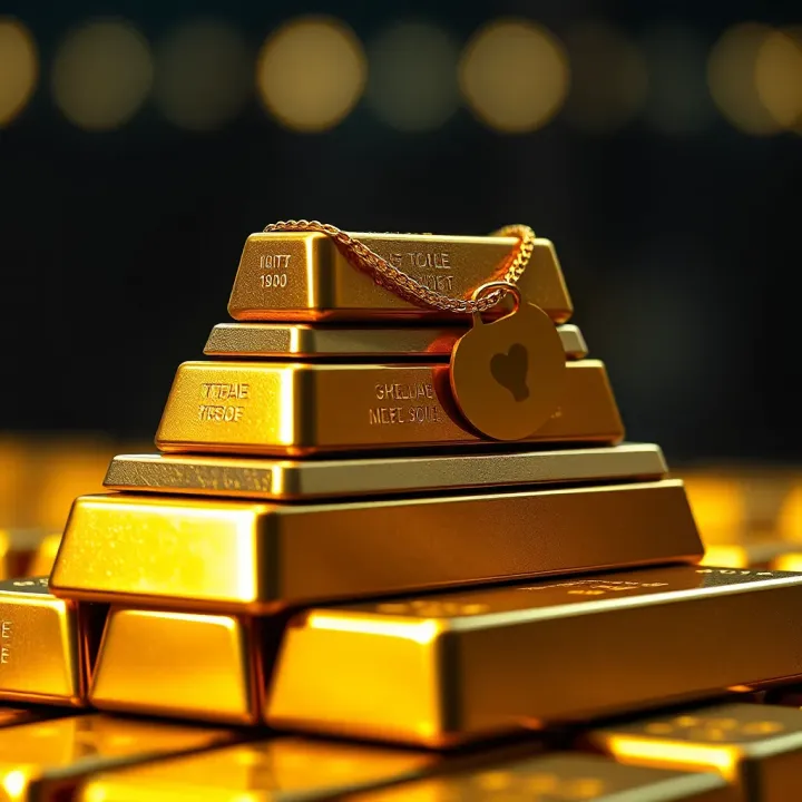Illustration of gold bars stacked symbolizing wealth and investment security in precious metals