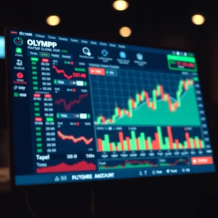 Olymp Trade Platform Interface Overview Interface overview of Olymp Trade platform showing trading charts and tools