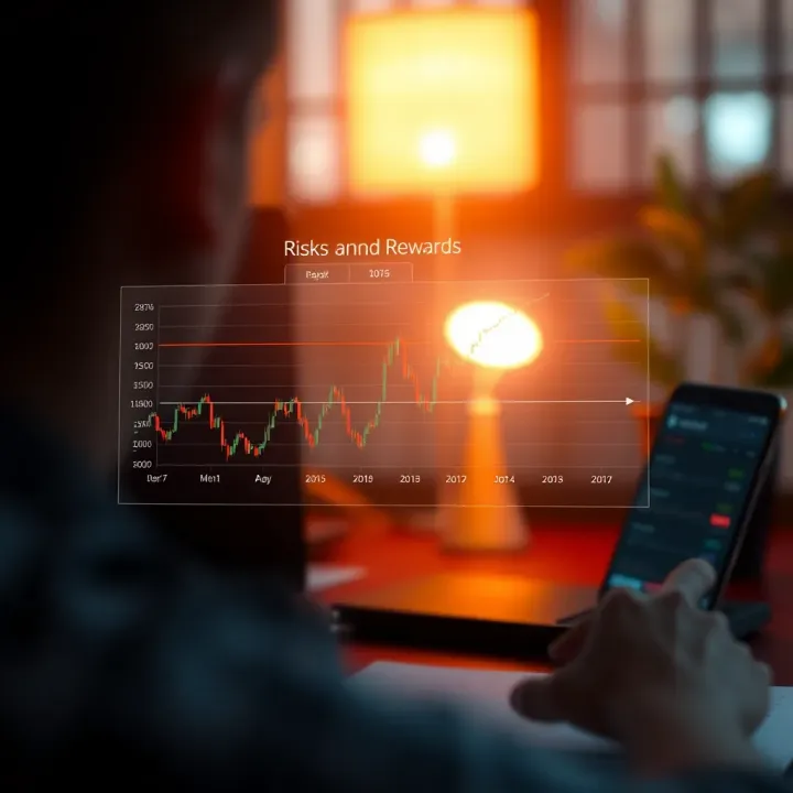 Graph illustrating risks and rewards associated with binary options trading