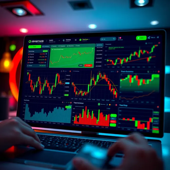 Interface showing various financial charts and trading options on an investment platform