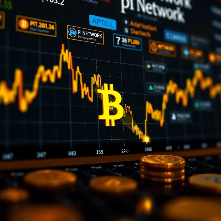 Graph showing cryptocurrency market trends comparing Pi Network with other major digital currencies