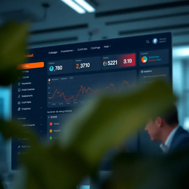 Dashboard showcasing the main features of Pocket Corretora investment platform