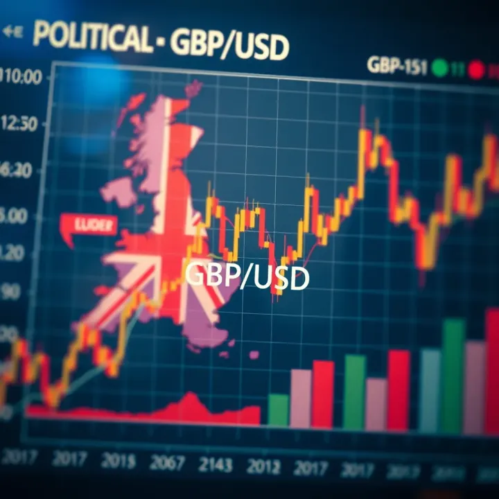 Chart illustrating political events and their impact on GBP/USD currency fluctuations