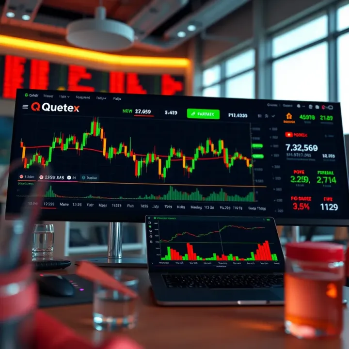 Dashboard showcasing trading charts and market indicators on Quoetex platform