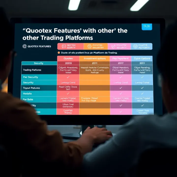 Comparison chart highlighting Quootex features against other trading platforms focusing on security and investment options