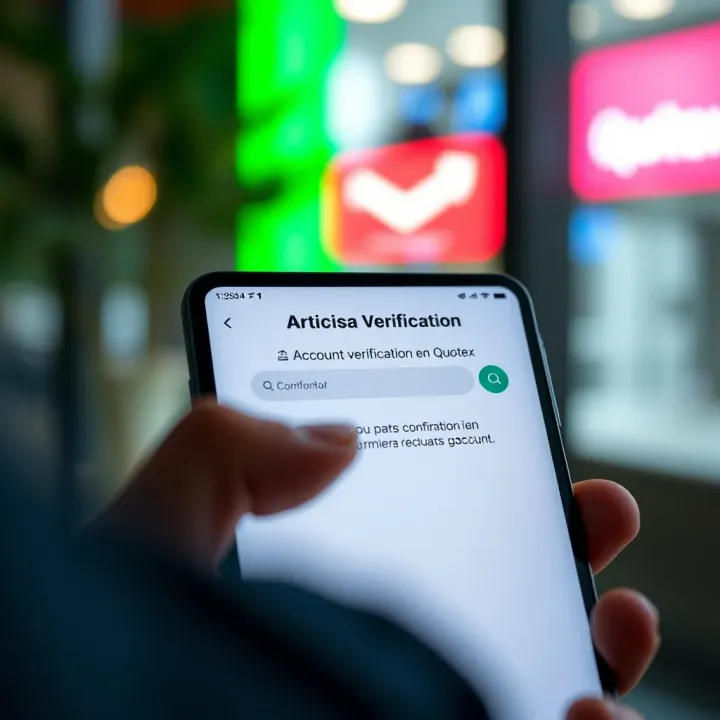 Account Verification Confirmation on Quotex Verification confirmation displayed on digital device screen