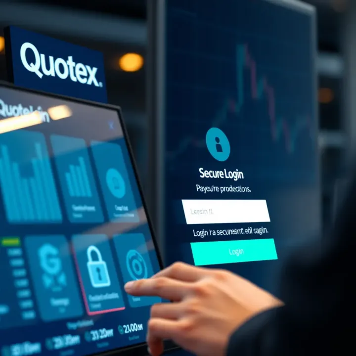 User entering login credentials on Quotex platform interface