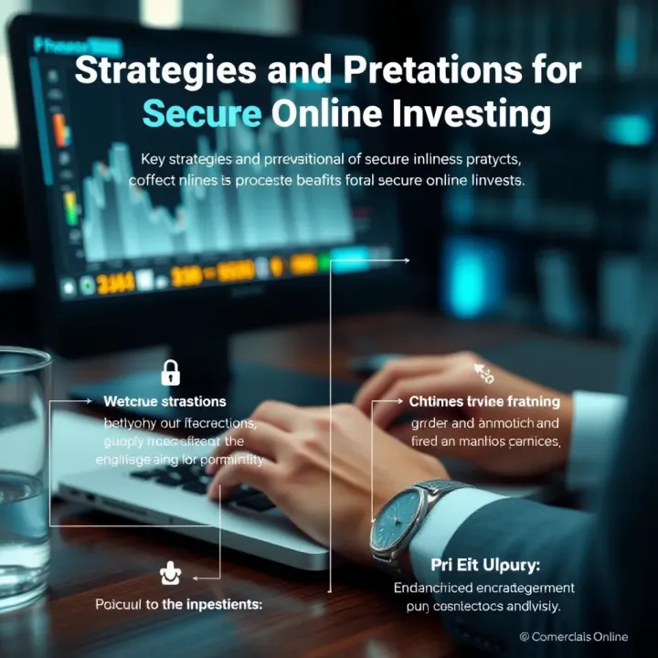 Strategies and Precautions for Secure Online Investing Graphic showing key strategies and precautions for secure online investing