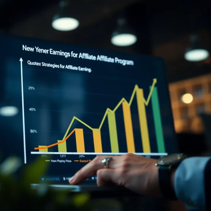 Effective Strategies to Maximize Earnings with Quotex Affiliate Program Graph showing strategies to increase earnings through Quotex affiliate marketing tools