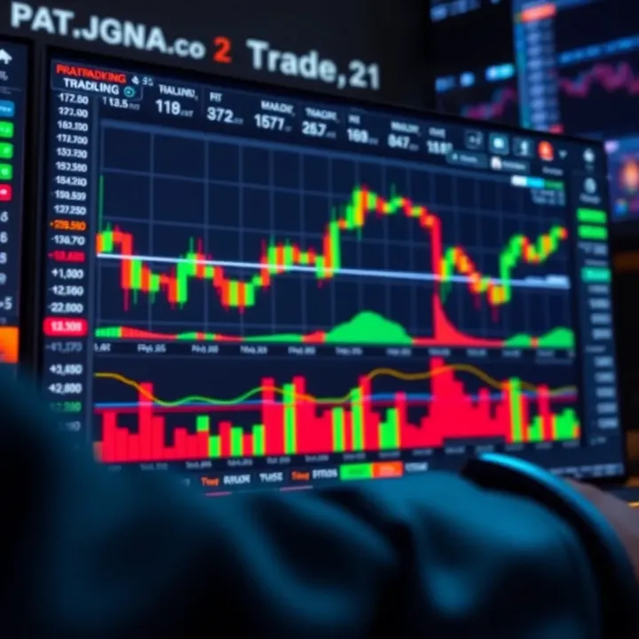 Overview of a Trading Platform Interface with Market Charts and Tools Trading platform interface displaying real-time market charts and trading tools